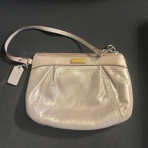 Coach Shimmering Beige Wristlet